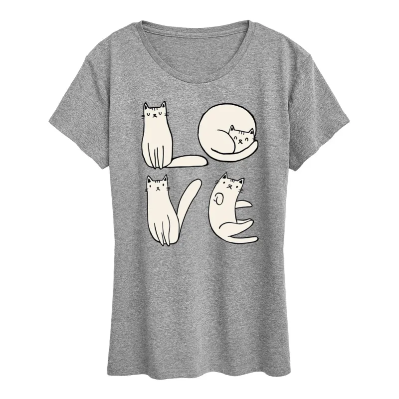 Women's LOVE Cat letters Short Sleeve Tee sold by Zulily
