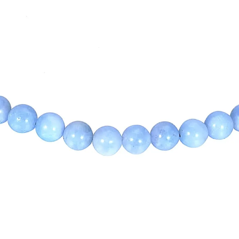 Sterling Silver Natural Aquamarine Bead Necklace with Magnetic Lock sold by Zulily