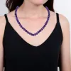 Sterling Silver Natural Amethyst Beaded Necklace with Magnetic Lock sold by Zulily