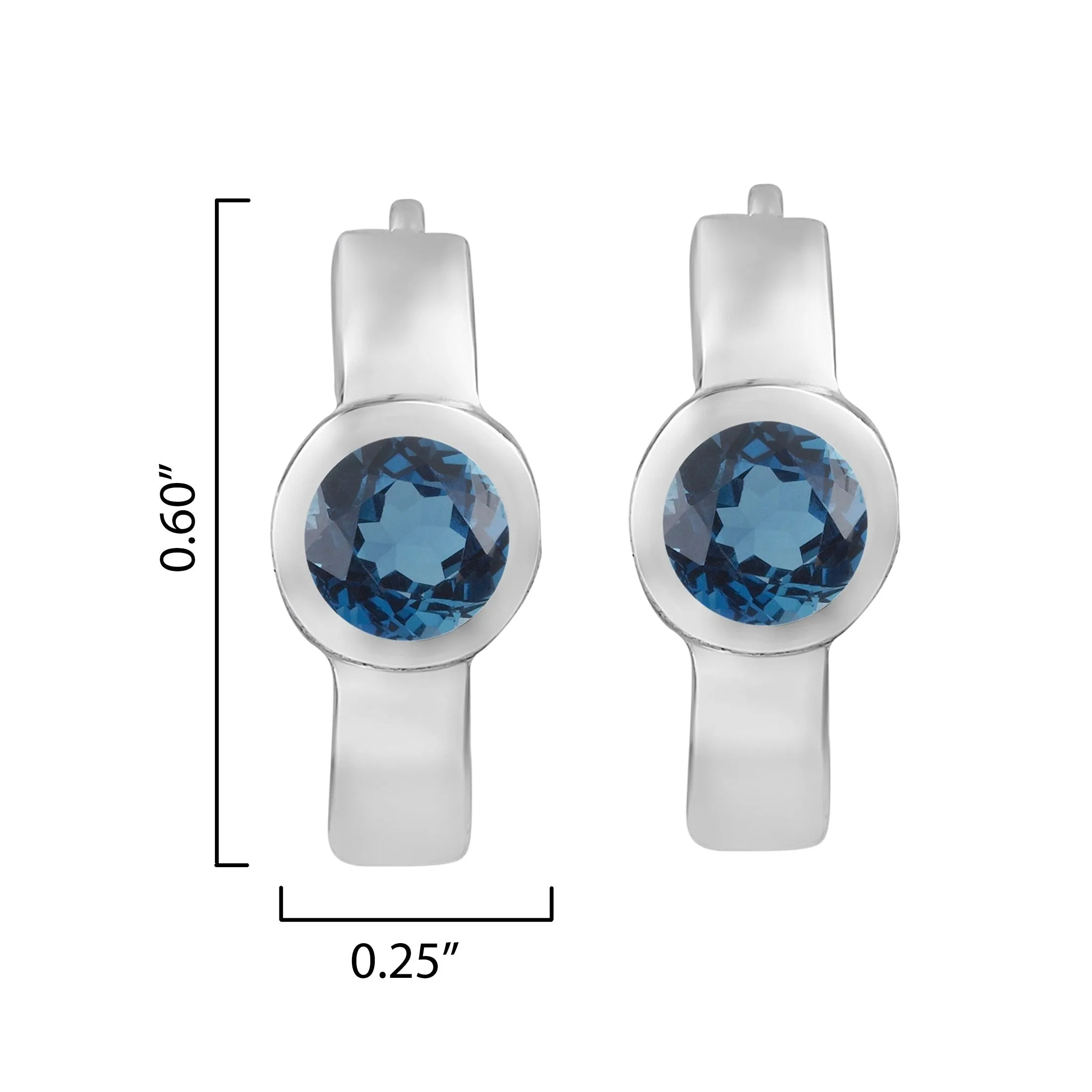 Sterling Silver Natural London Blue Topaz Hoop Earrings sold by Zulily product image thumbnail 2