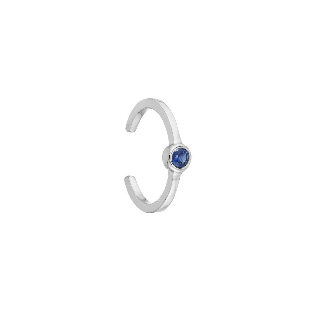 Curata 14k White Gold 0.09tcw Genuine sapphire Cuff Earrings sold by Zulily product image thumbnail 2