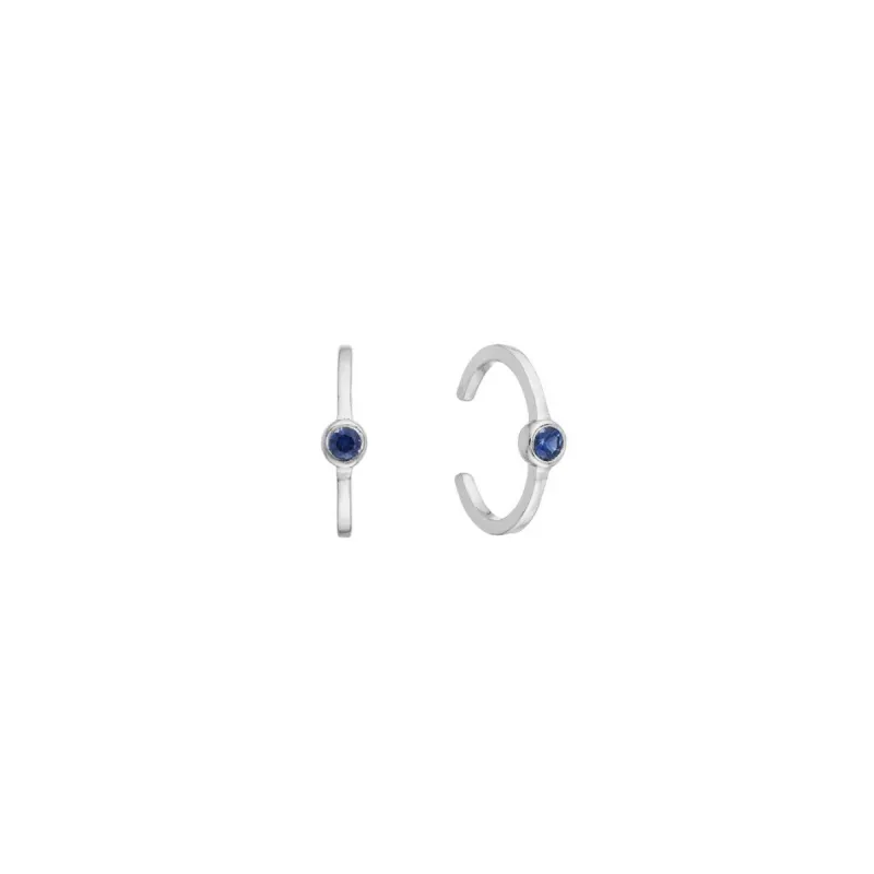 Curata 14k White Gold 0.09tcw Genuine sapphire Cuff Earrings sold by Zulily