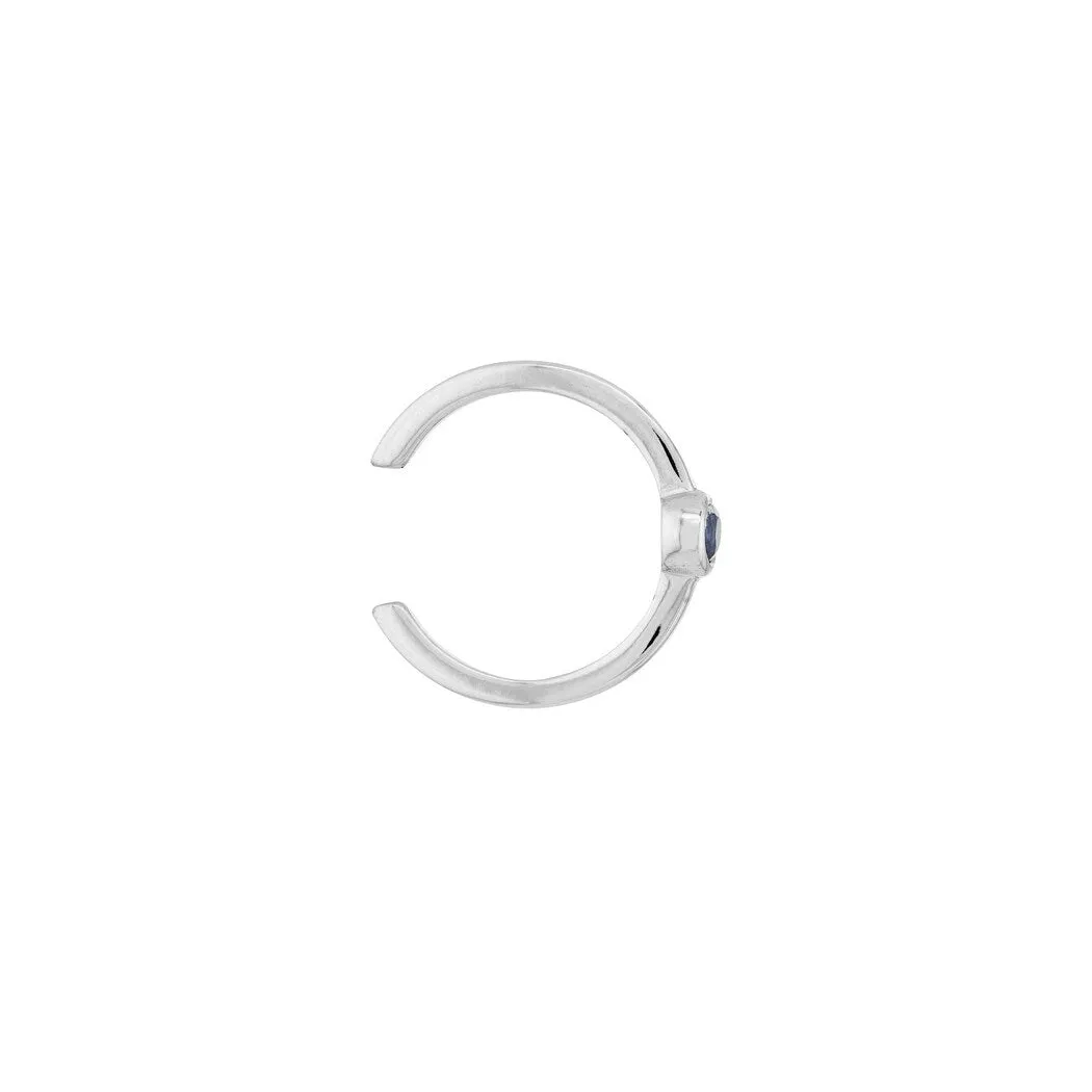 Curata 14k White Gold 0.09tcw Genuine sapphire Cuff Earrings sold by Zulily product image thumbnail 3