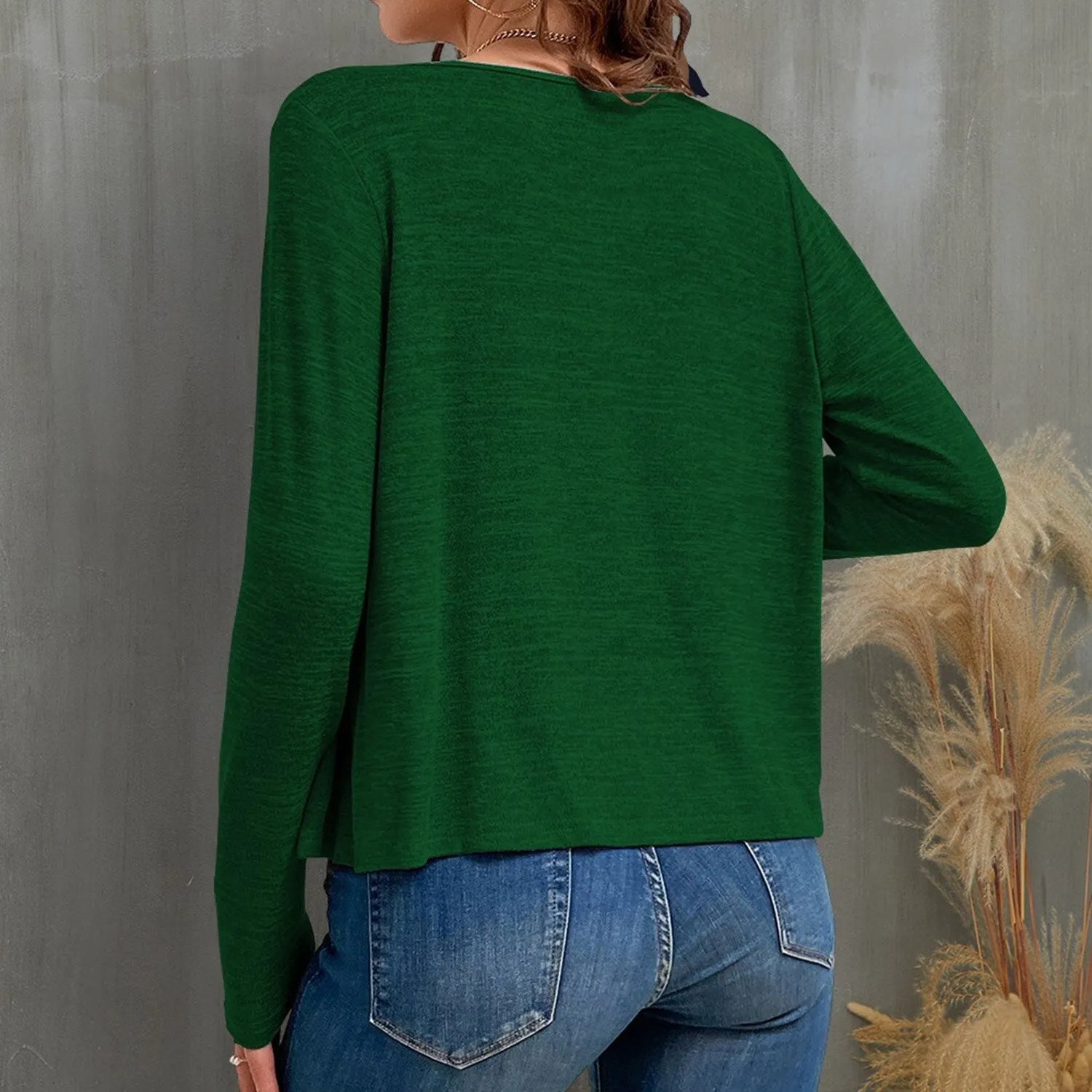 Green Button Up Long Sleeve Cardigan sold by Zulily product image thumbnail 2