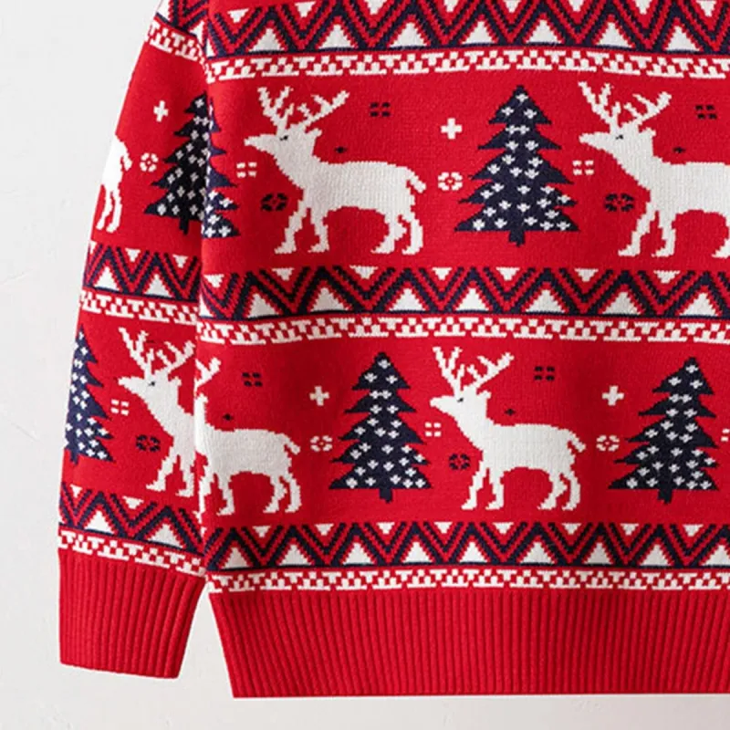 Red Christmas Reindeer & Tree Crewneck Sweater sold by Zulily