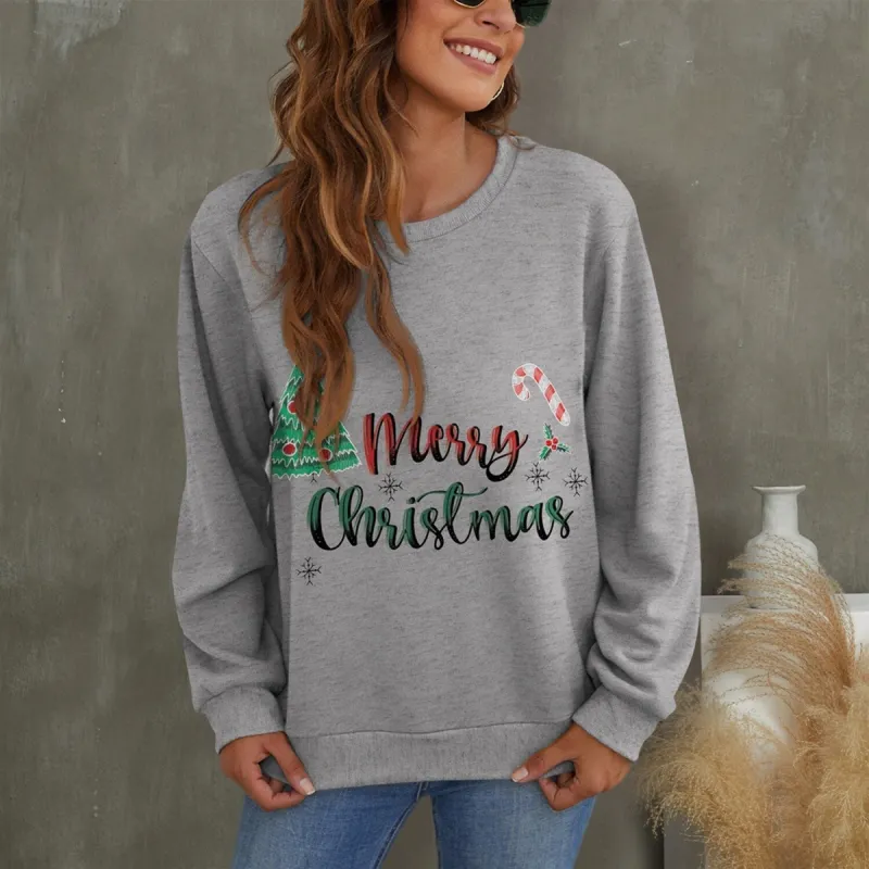 Grey & Green "Merry Christmas" Round Neck Long Sleeve Top sold by Zulily
