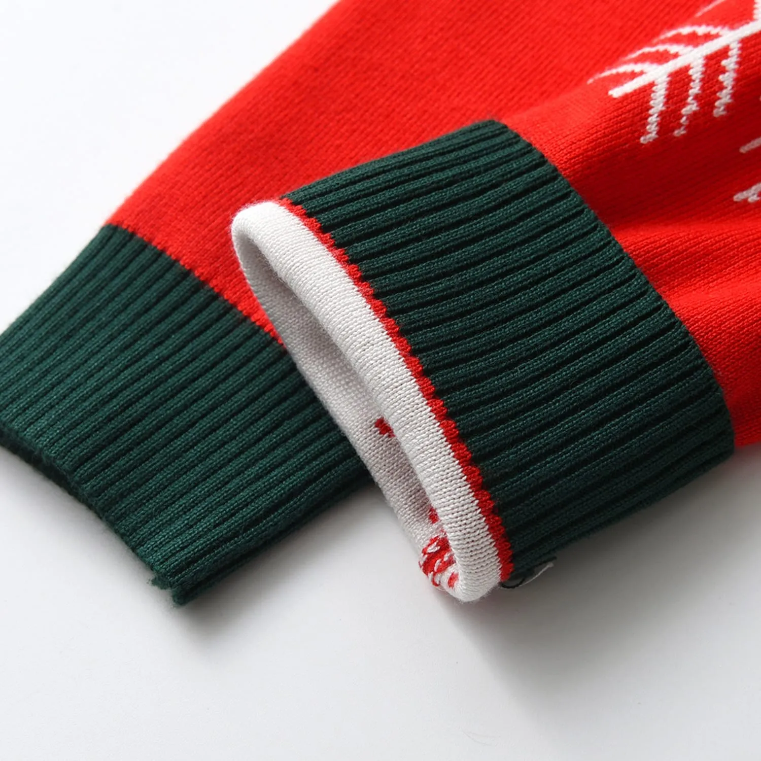 Red Christmas Reindeer & Snowflake Crewneck Sweater sold by Zulily product image thumbnail 4