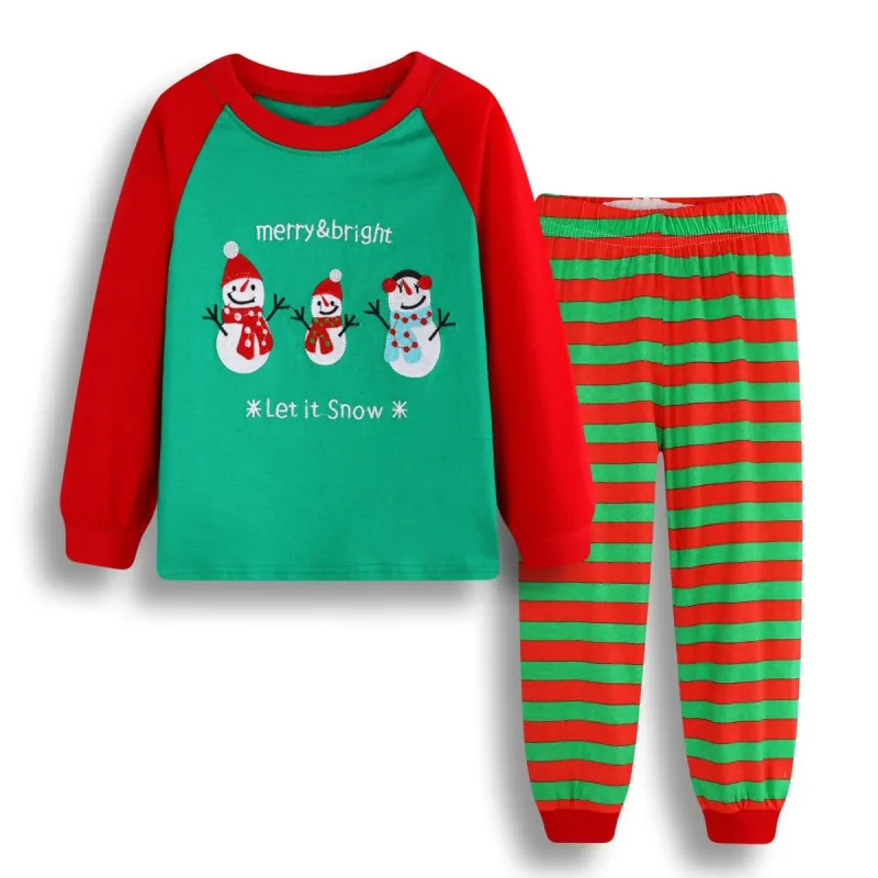 Red & Green Snowman & Stripe Loungewear Set sold by Zulily