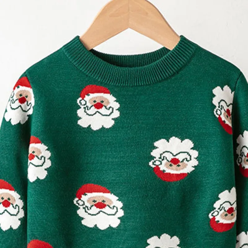 Green Santa & Christmas Reindeer Crewneck Sweater sold by Zulily