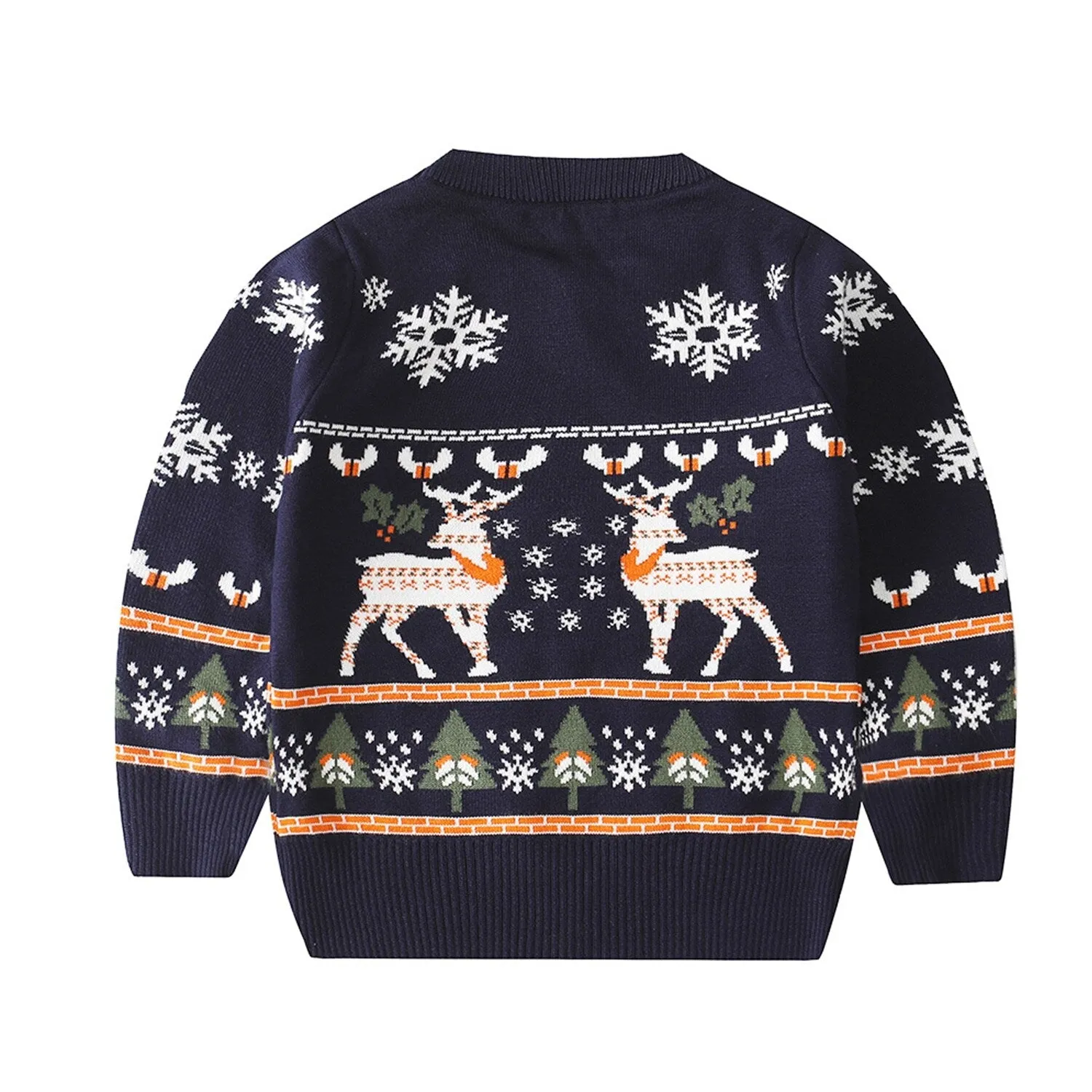Navy Reindeer & Snowflake Crewneck Sweater sold by Zulily