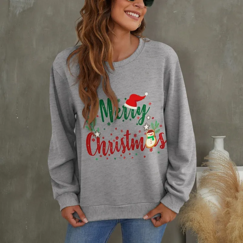 Grey & Red "Merry Christmas" Round Neck Long Sleeve Top sold by Zulily