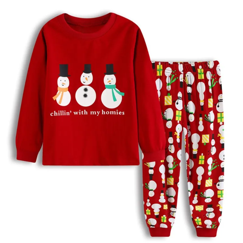 Red Snowman Loungewear Set sold by Zulily