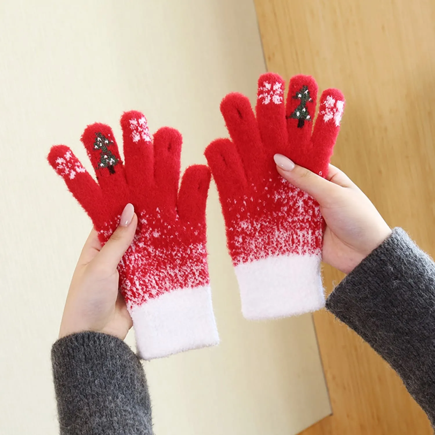 Red Snowflake Touchscreen Gloves sold by Zulily