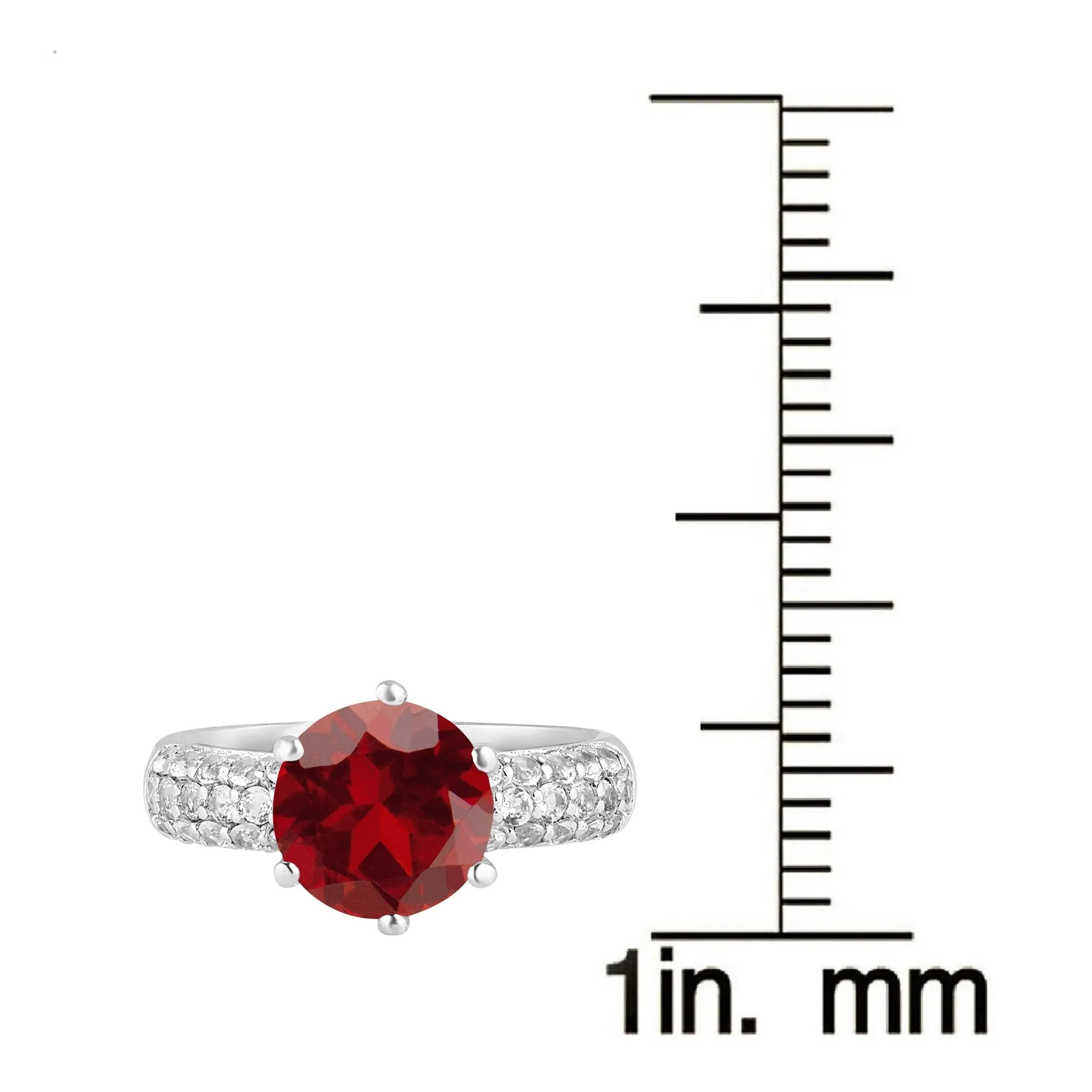 Sterling Silver 4.50ct Natural Garnet and White Topaz Classic Ring sold by Zulily product image thumbnail 4