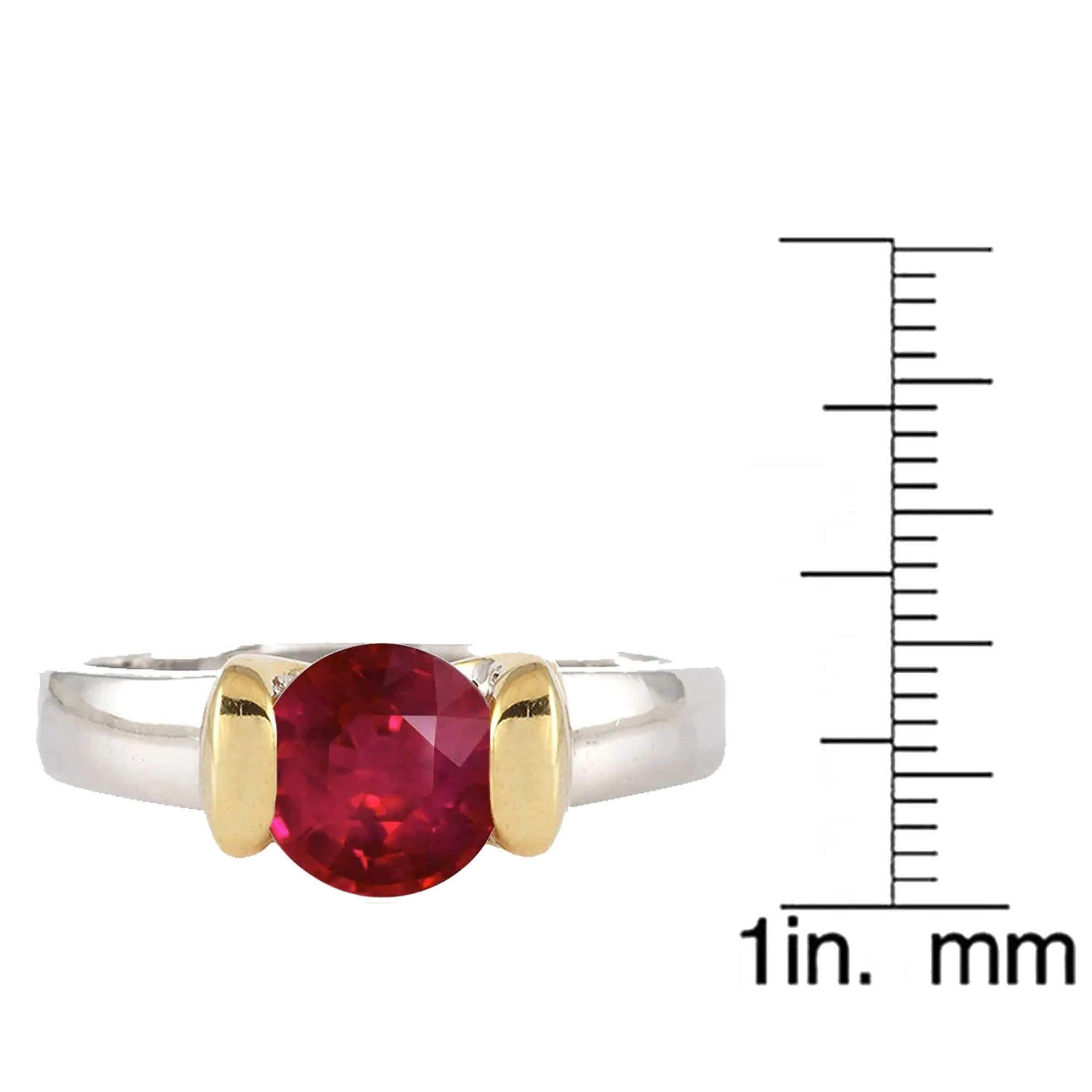 Two Tone 2.25CT Ruby Solitaire Ring sold by Zulily