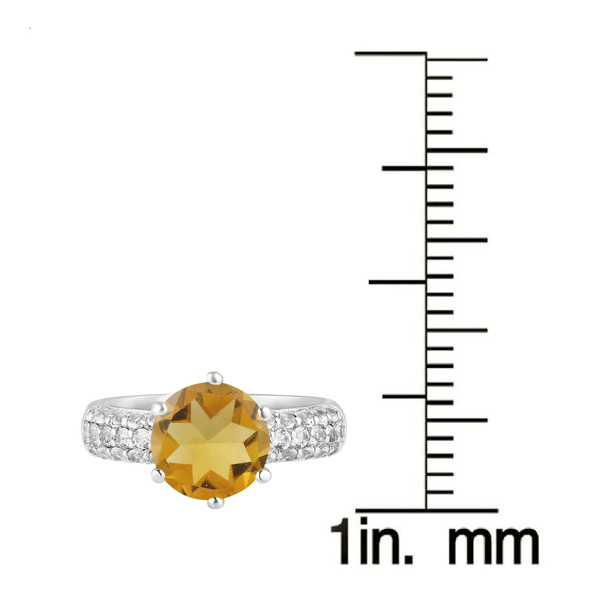 Sterling Silver 3.85Ct Natural Citrine and White Topaz Classic Ring sold by Zulily product image thumbnail 3