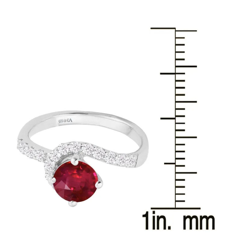 V3 Jewelry® 925 Sterling Silver with Ruby and White Zircon Promise Ring for Women sold by Zulily