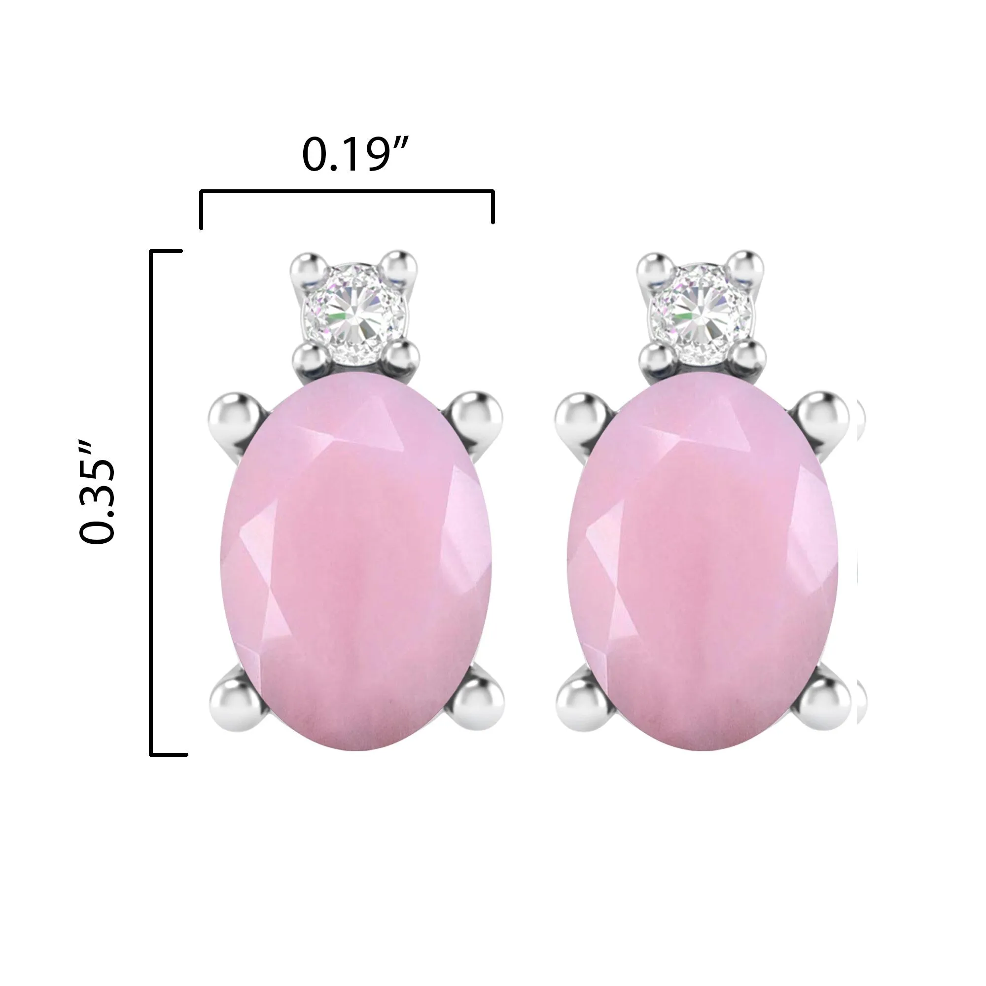 Sterling Silver 1.00ct Pink Opal and Moissanite Stud Earrings sold by Zulily