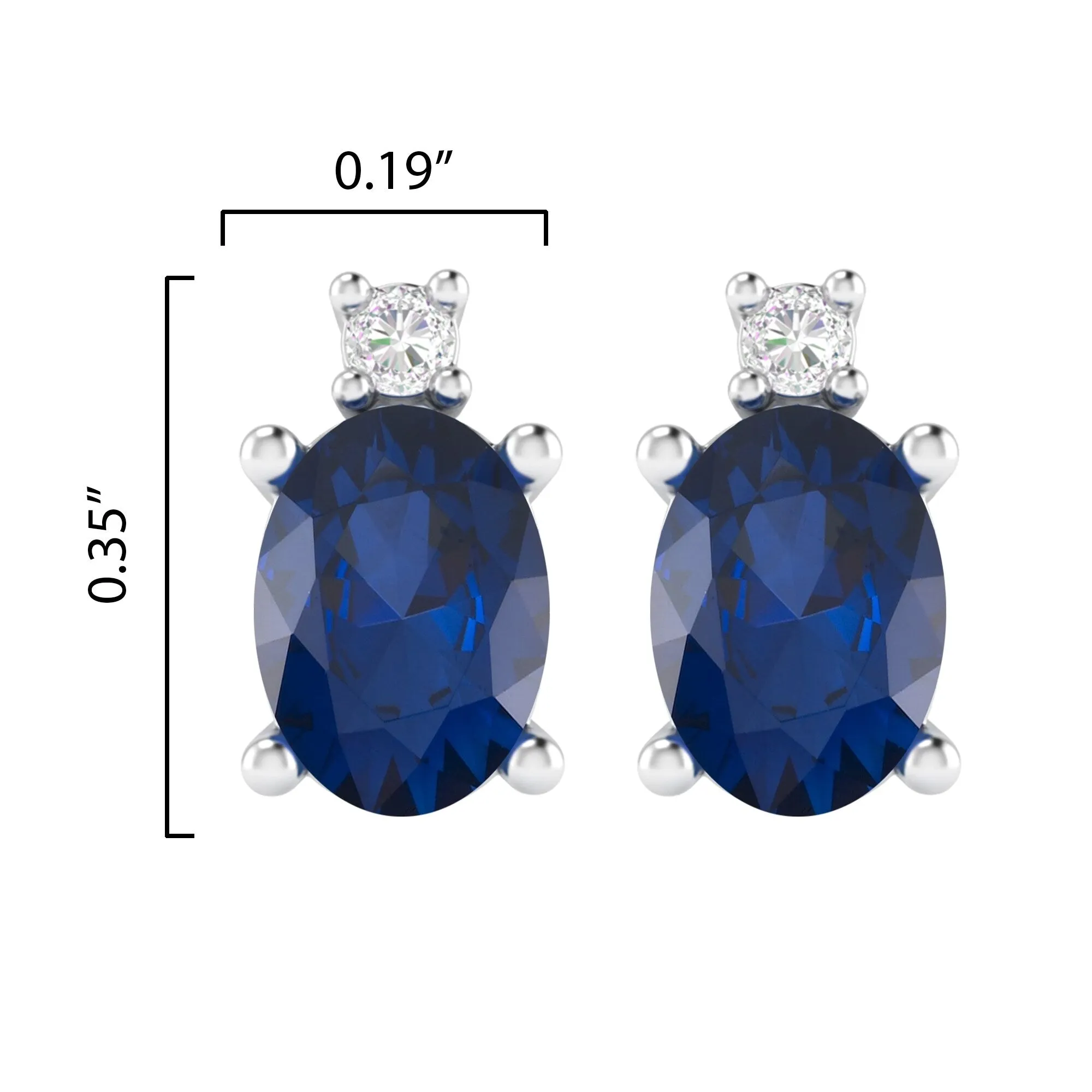Sterling Silver 1.95ct Blue Sapphire and Moissanite Stud Earrings sold by Zulily