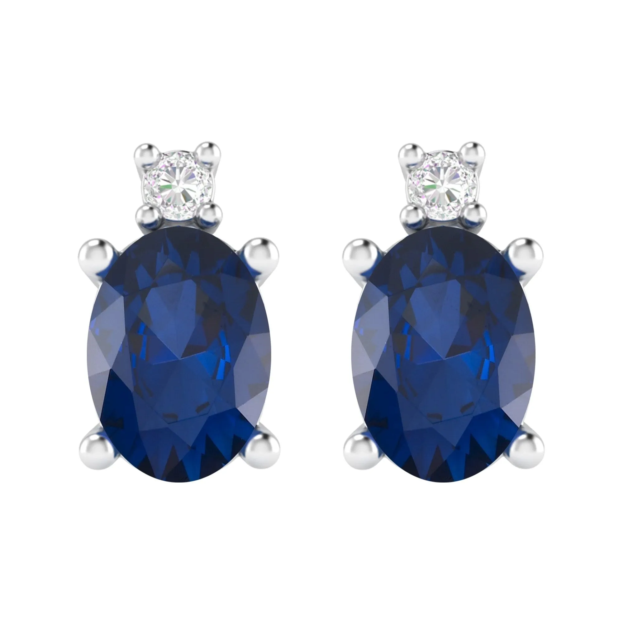 Sterling Silver 1.95ct Blue Sapphire and Moissanite Stud Earrings sold by Zulily product image thumbnail 3