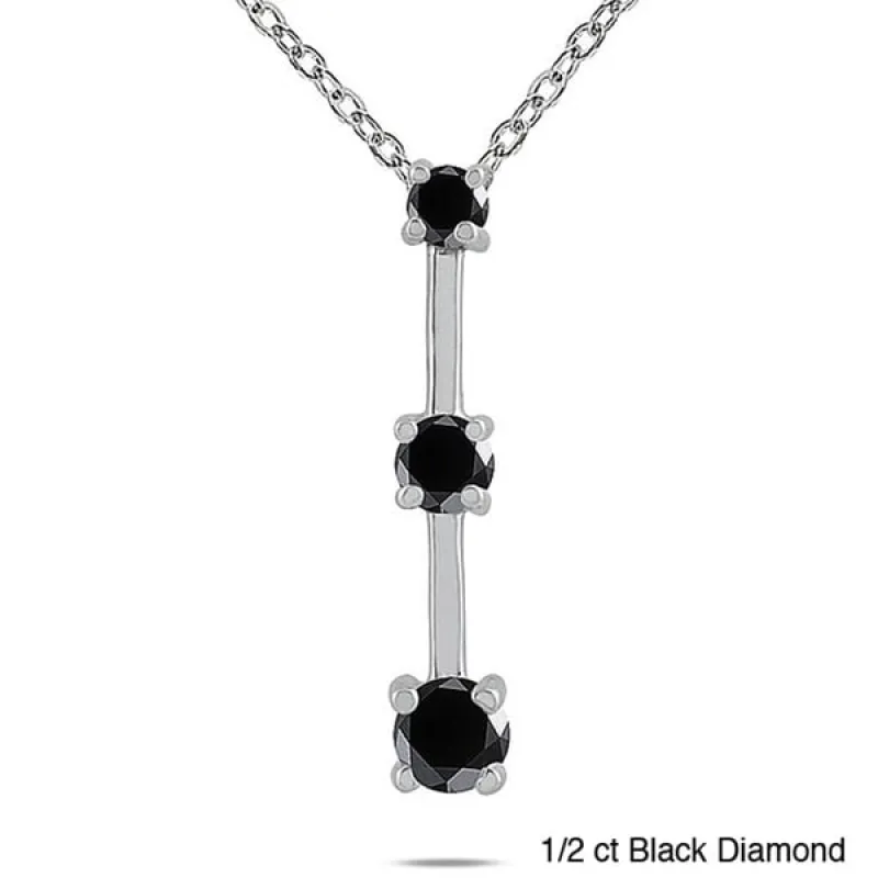 Marquee Jewels 14k White Gold 1/2 to 1ct TDW Diamond 3-stone Necklace sold by Zulily