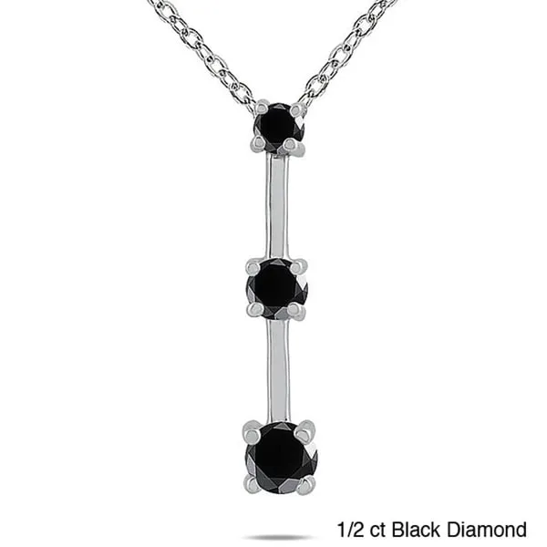 Marquee Jewels 14k White Gold 1/2 to 1ct TDW Diamond 3-stone Necklace sold by Zulily