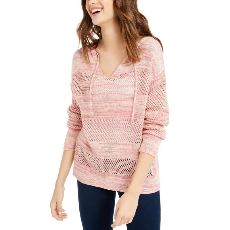 Hooked Up By Iot Women's Pointelle Hoodie Pink Size Medium sold by Zulily