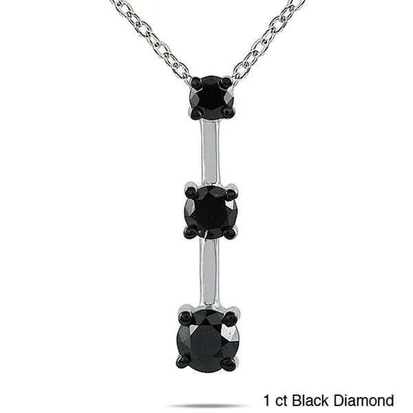 Marquee Jewels 14k White Gold 1/2 to 1ct TDW Diamond 3-stone Necklace sold by Zulily product image thumbnail 2