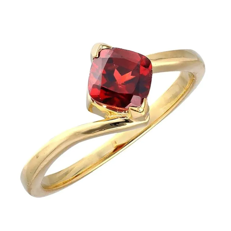 YS Gems Gold Plated Over Sterling Silver Garnet Gemstone Solitaire Ring sold by Zulily