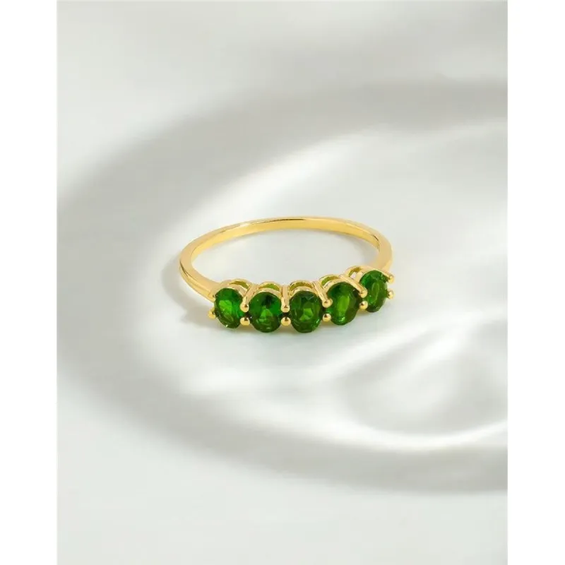 YS Gems Gold Plated Over Sterling Silver Chrome Diopside Gemstones Solitaire Ring sold by Zulily