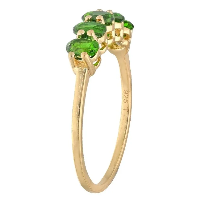YS Gems Gold Plated Over Sterling Silver Chrome Diopside Gemstones Solitaire Ring sold by Zulily product image thumbnail 3