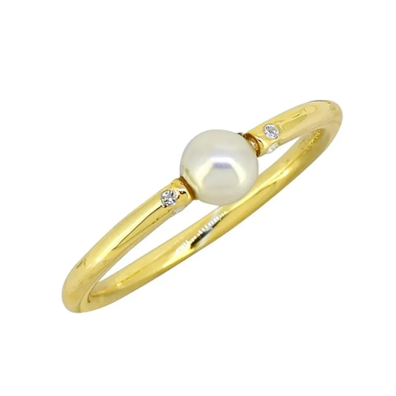 YS Gems Gold Plated Over Sterling Silver Pearl Solitaire Ring sold by Zulily