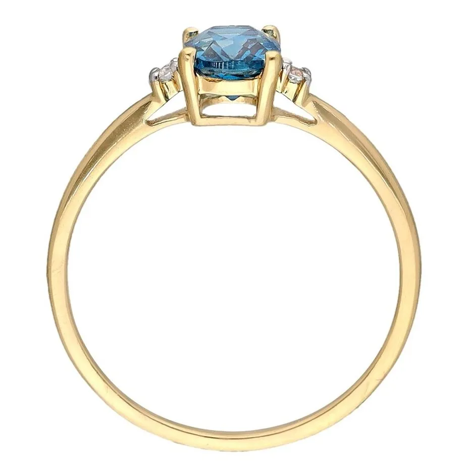 YS Gems Gold Plated Over Sterling Silver London Blue Topaz Gemstone Solitaire Ring sold by Zulily