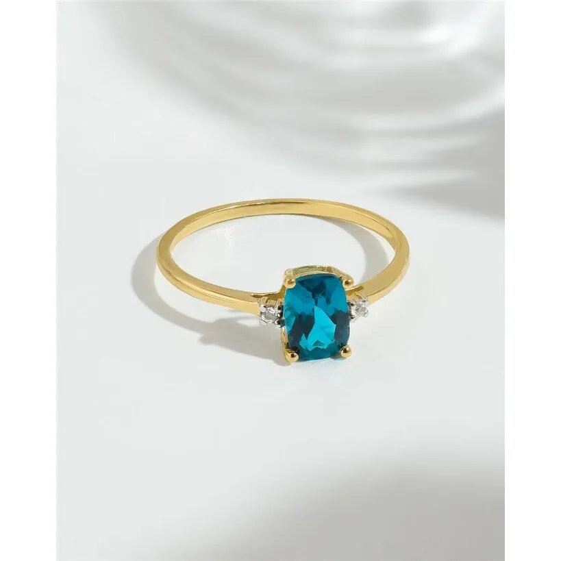 YS Gems Gold Plated Over Sterling Silver London Blue Topaz Gemstone Solitaire Ring sold by Zulily product image thumbnail 4