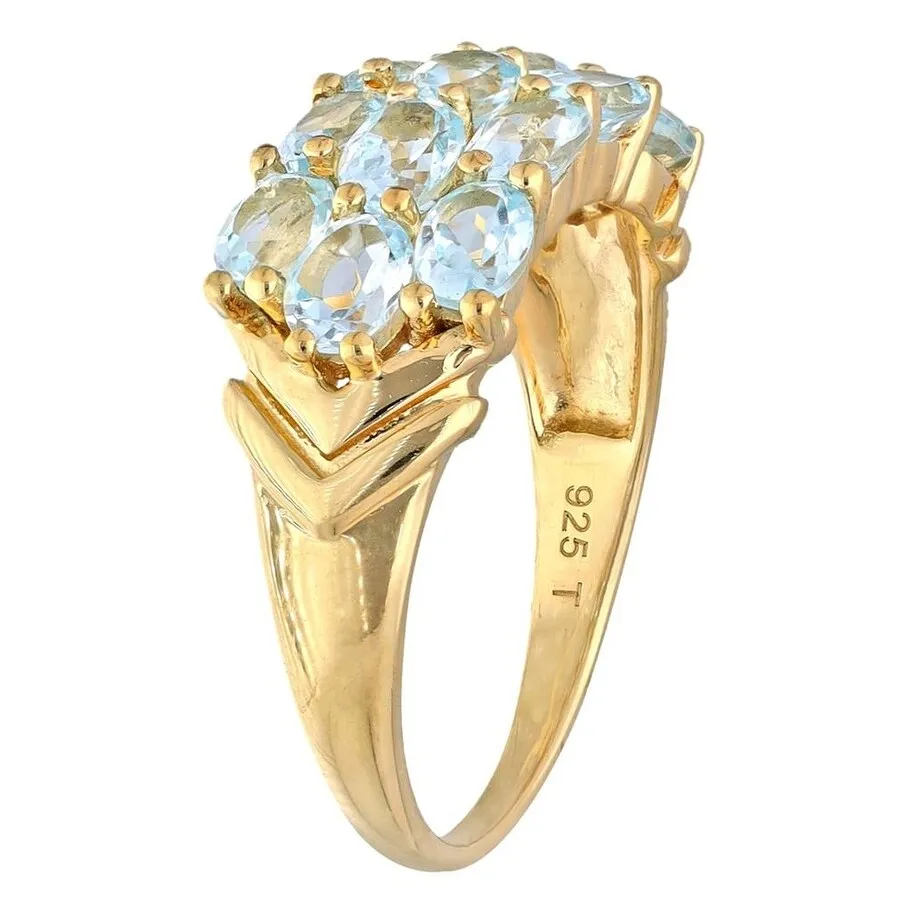 YS Gems Gold Plated Over Sterling Silver Sky Blue Topaz Gemstones Cocktail Ring sold by Zulily product image thumbnail 4