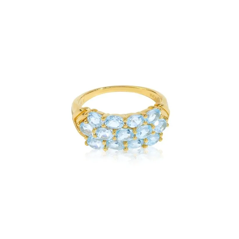 YS Gems Gold Plated Over Sterling Silver Sky Blue Topaz Gemstones Cocktail Ring sold by Zulily product image thumbnail 3