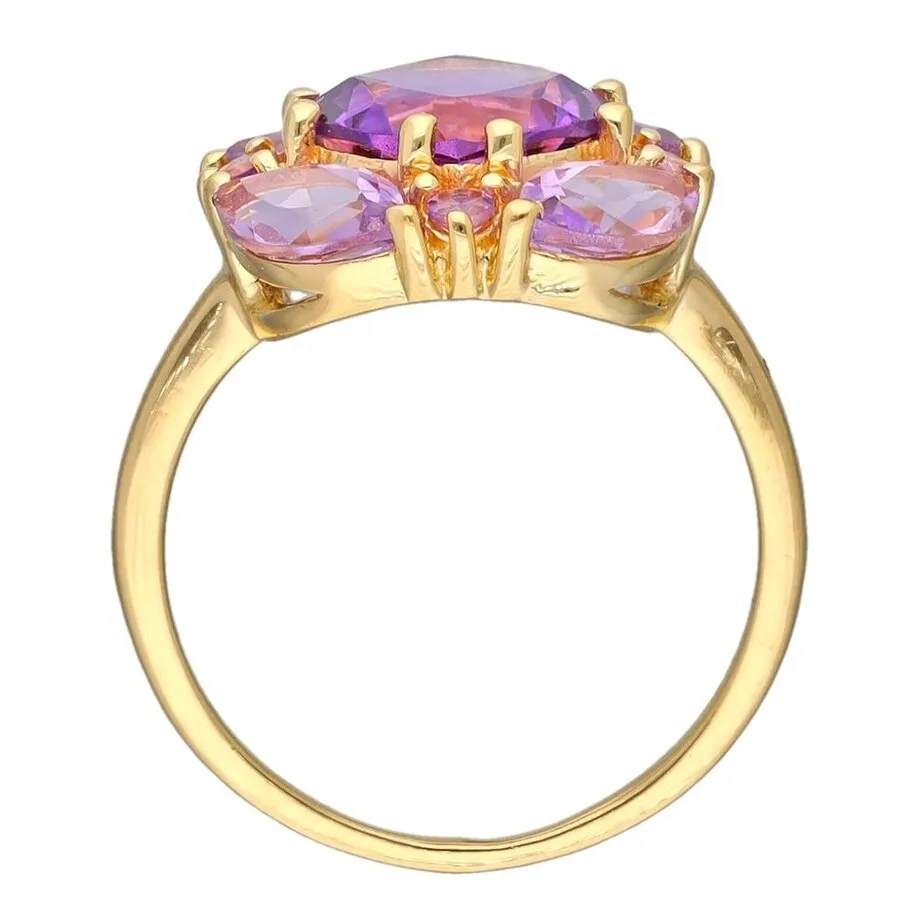 YS Gems Gold Plated Over Sterling Silver Purple Amethyst Gemstones Anniversary Prong Ring sold by Zulily product image thumbnail 2