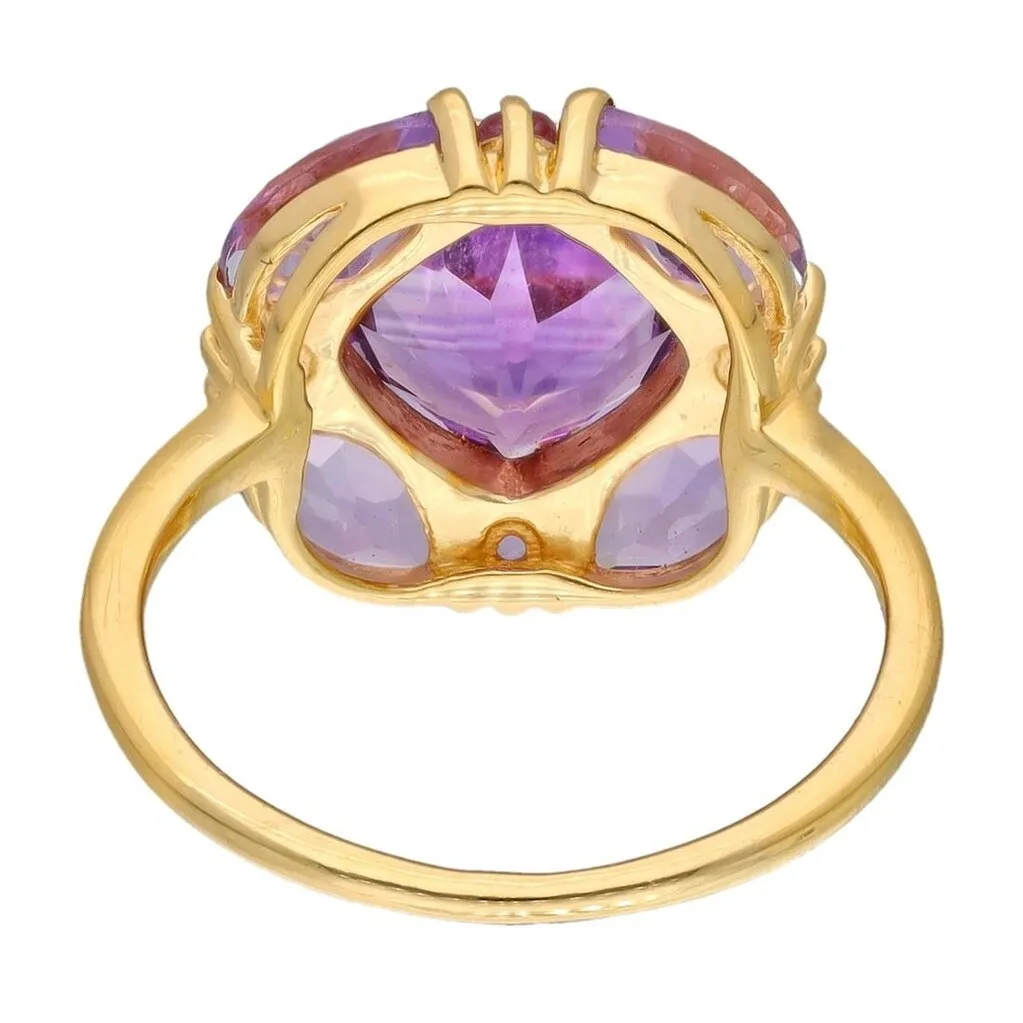 YS Gems Gold Plated Over Sterling Silver Purple Amethyst Gemstones Anniversary Prong Ring sold by Zulily product image thumbnail 3