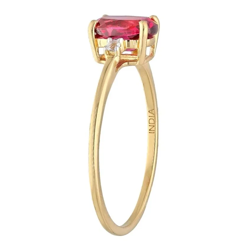 YS Gems Gold Plated Over Sterling Silver Rhodolite Garnet Gemstone Solitaire Ring sold by Zulily product image thumbnail 3