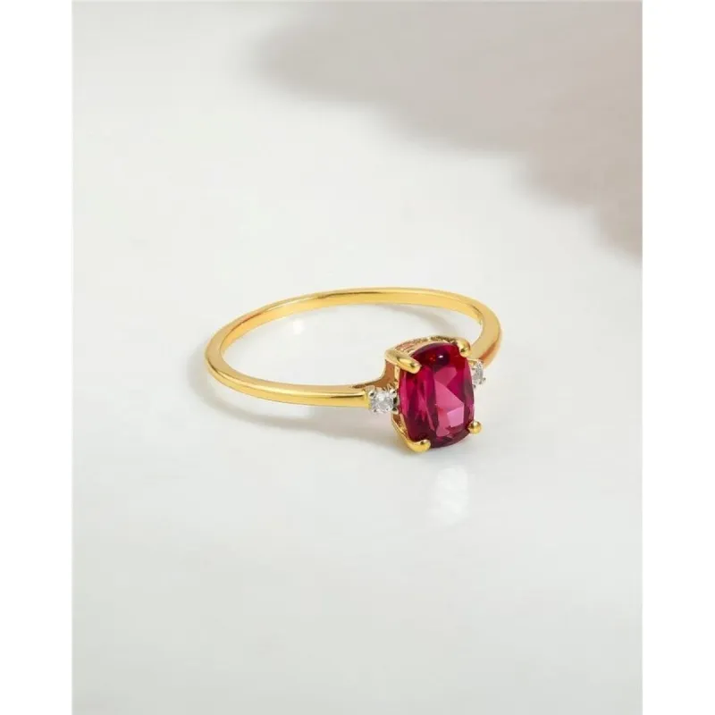 YS Gems Gold Plated Over Sterling Silver Rhodolite Garnet Gemstone Solitaire Ring sold by Zulily