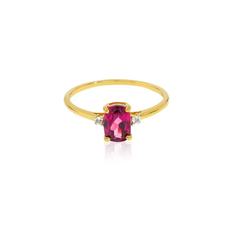 YS Gems Gold Plated Over Sterling Silver Rhodolite Garnet Gemstone Solitaire Ring sold by Zulily product image thumbnail 2