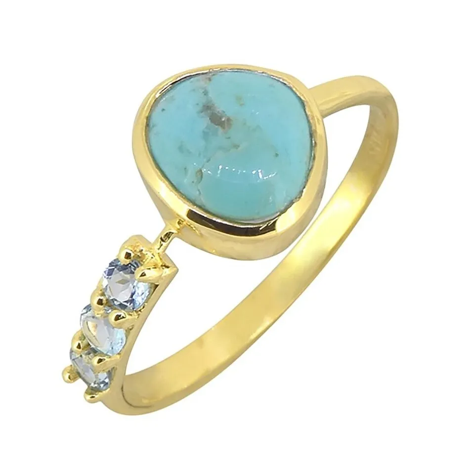 YS Gems Gold Plated Over Sterling Silver Blue Mohave Turquoise Gemstone Promise Ring sold by Zulily product image thumbnail 4