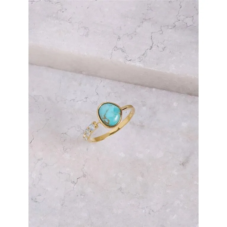 YS Gems Gold Plated Over Sterling Silver Blue Mohave Turquoise Gemstone Promise Ring sold by Zulily product image thumbnail 5