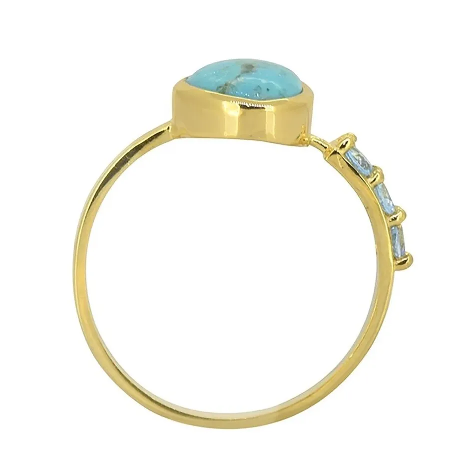 YS Gems Gold Plated Over Sterling Silver Blue Mohave Turquoise Gemstone Promise Ring sold by Zulily product image thumbnail 2