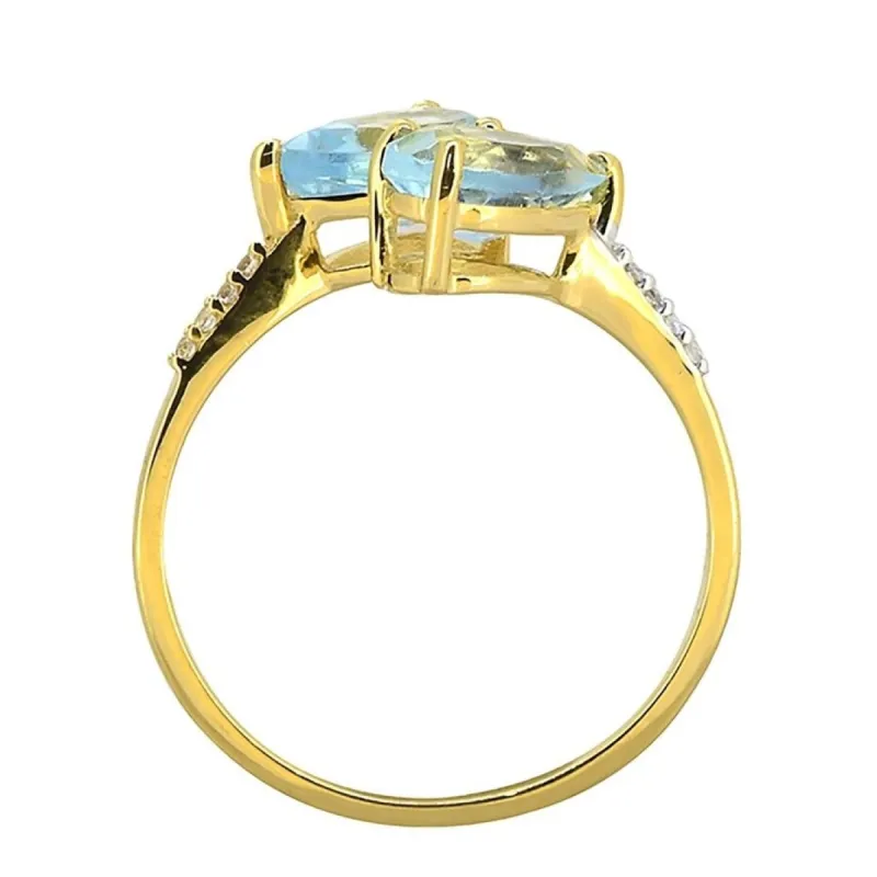 YS Gems Gold Plated Over Sterling Silver Blue Topaz Gemstone Promise Ring sold by Zulily