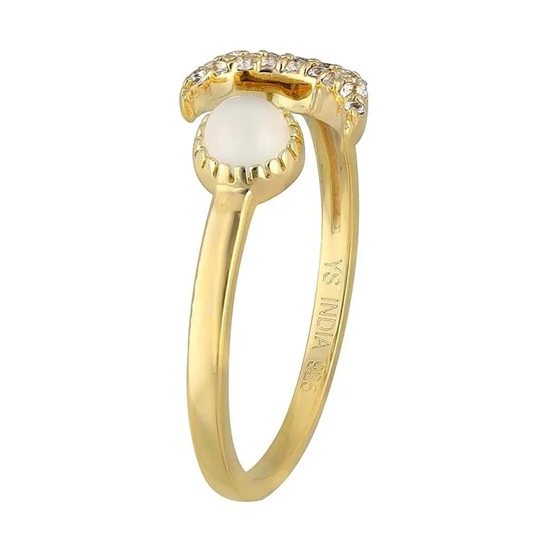 YS Gems Gold Plated Over Sterling Silver Pearl Gemstone Stack Ring sold by Zulily product image thumbnail 3