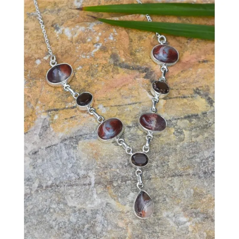 YS Gems Sterling Silver Crazy Lace Agate Gemstones Pendant Necklace sold by Zulily