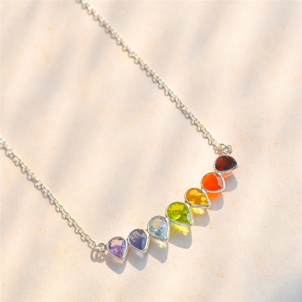 YS Gems Sterling Silver Chakra Gemstones Pendant Necklace sold by Zulily product image thumbnail 4