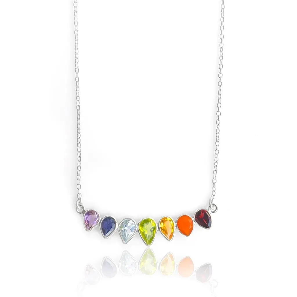 YS Gems Sterling Silver Chakra Gemstones Pendant Necklace sold by Zulily product image thumbnail 3