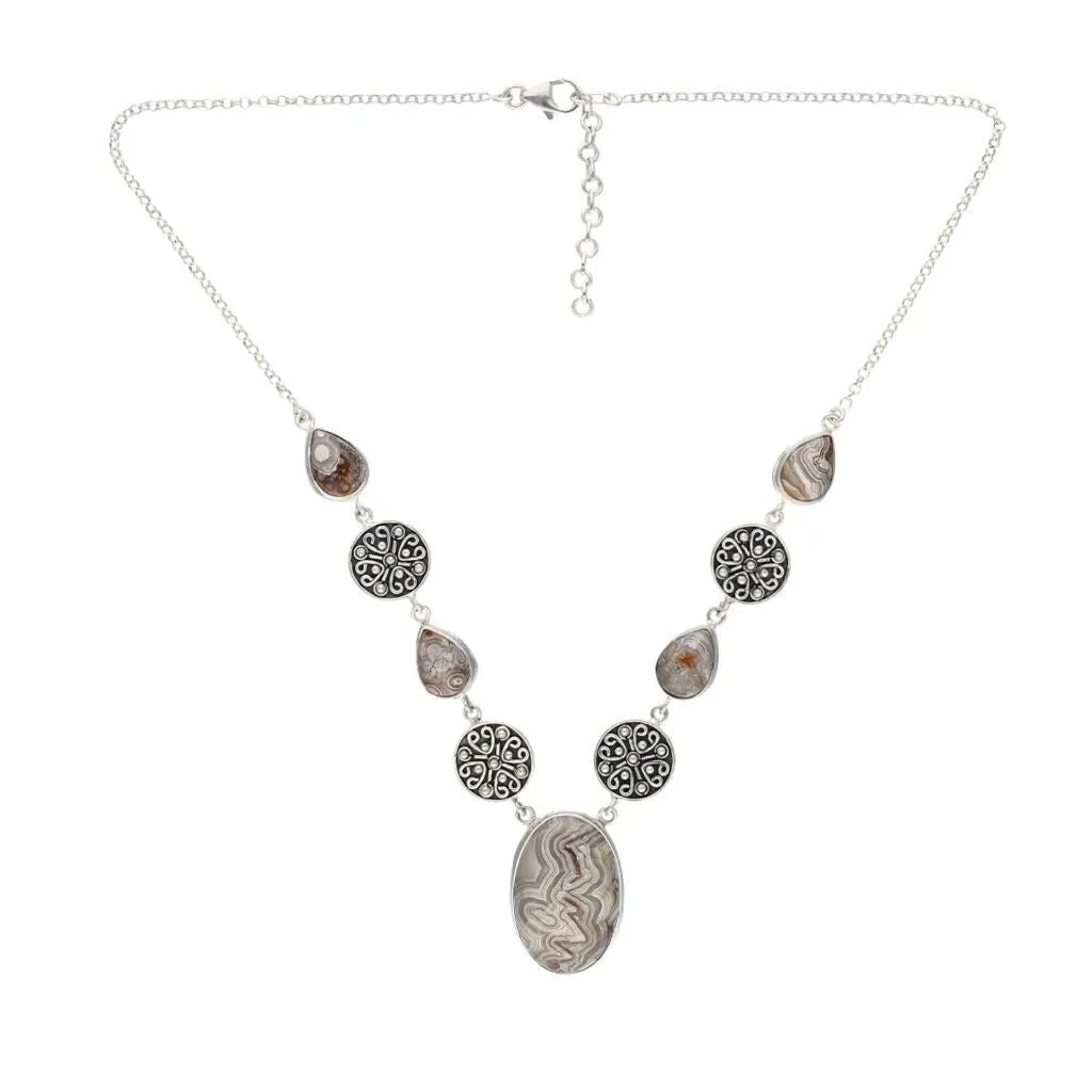 YS Gems Sterling Silver Crazy Lace Agate Gemstones Pendant Necklace sold by Zulily product image thumbnail 2